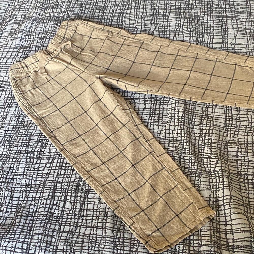 Kid’s Tan Checkered Pants